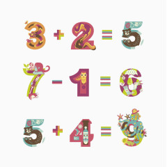 数字加减童趣素材