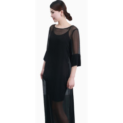 黑色连衣裙美女模特