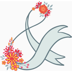 卡通手绘花卉标题导航边框