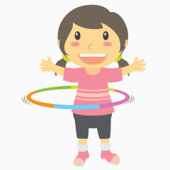 转呼啦圈的小女孩