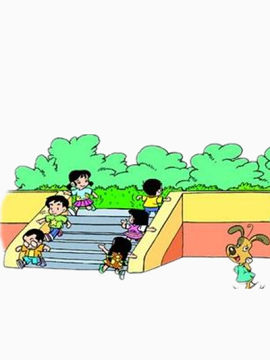 下楼梯的学生