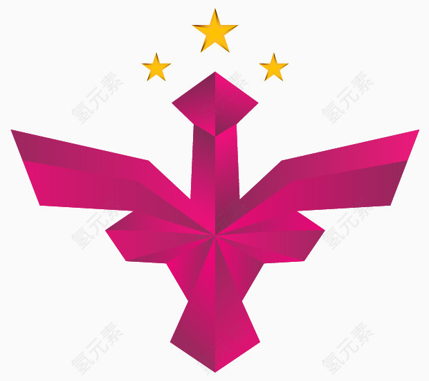 枚红色凤凰展翅