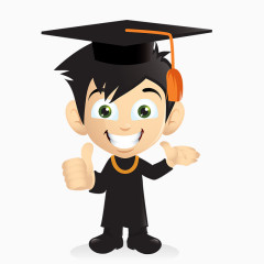 卡通手绘学生博士