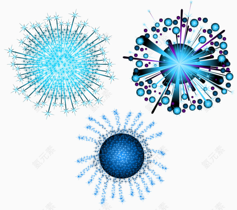 蓝色的烟火火花