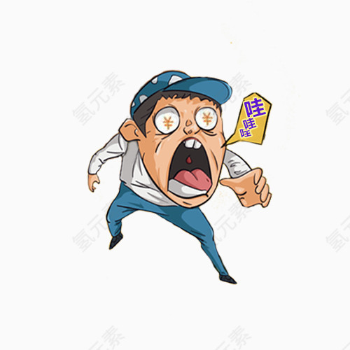 卡通人物惊讶