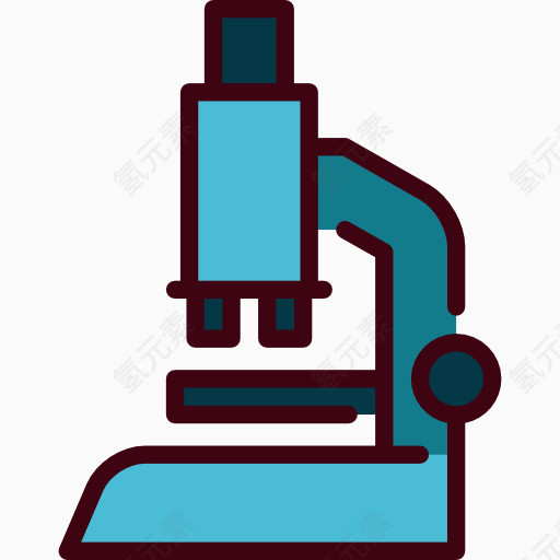 科学研究学习系列全套彩色图标显微镜