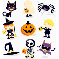 万圣节卡通素材矢量