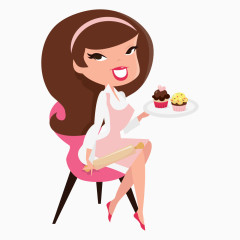 做蛋糕的长腿美女