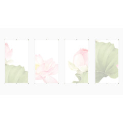 中国风荷花荷叶背景标签