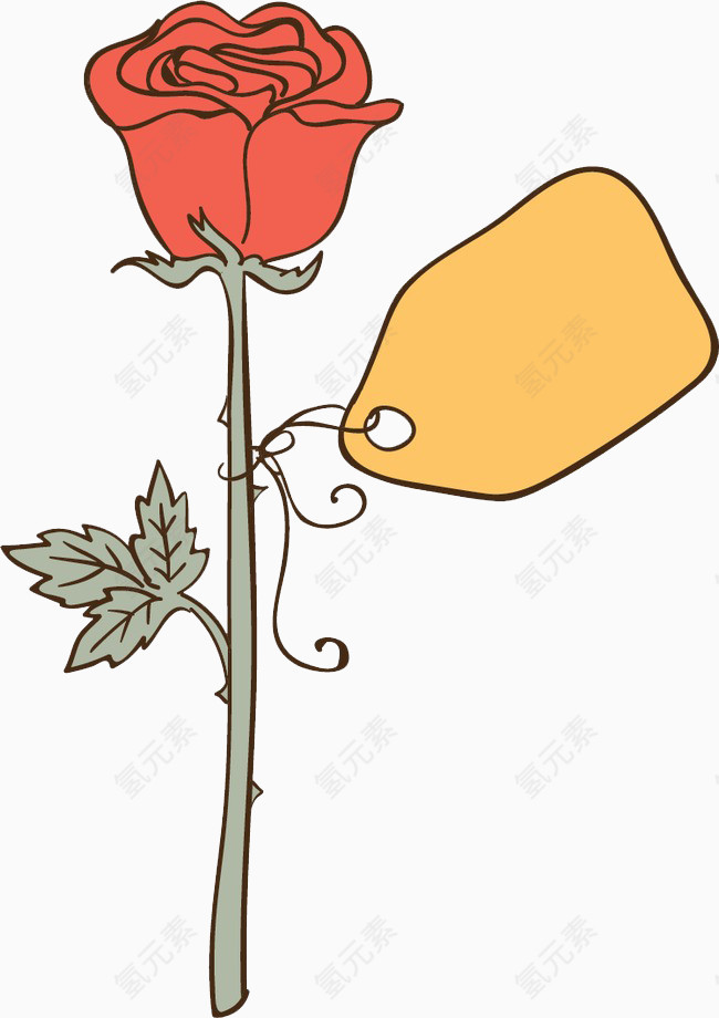 卡通手绘玫瑰 