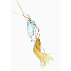 手绘图片手绘中国风素材 精美玉佩