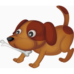 咬着骨头的小狗