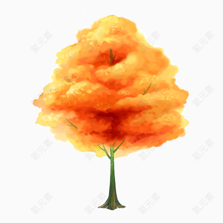 手绘树木