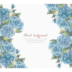 有质感的蓝色花朵元素