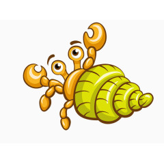 可爱手绘寄居蟹