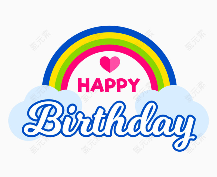 创意生日快乐标签矢量素材