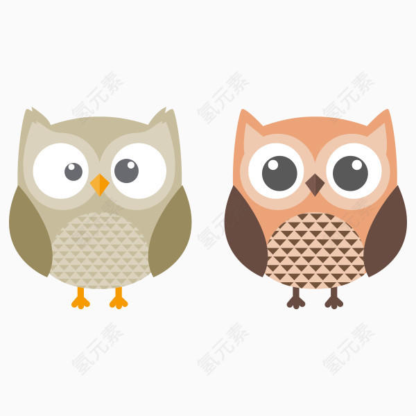 卡通手绘猫头鹰