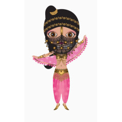 手绘跳舞的楼兰美女