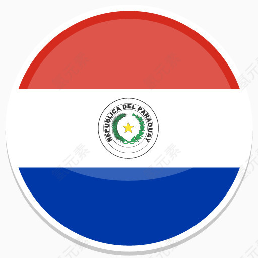 巴拉圭平圆世界国旗图标集