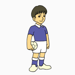 抱着足球的男生