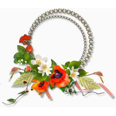 花卉边框矢量素材花卉插画