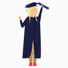 卡通毕业人物女孩
