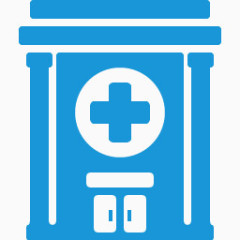 医院蓝色的医学的图标