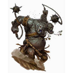 双头兽人流星锤战士