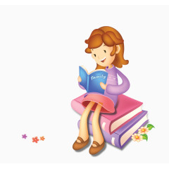 六一儿童节看书的女孩