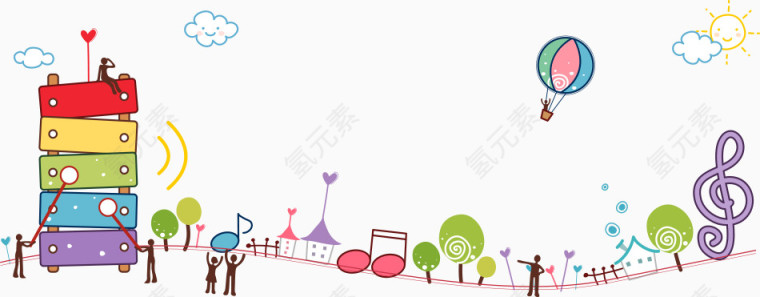 矢量卡通音乐插画