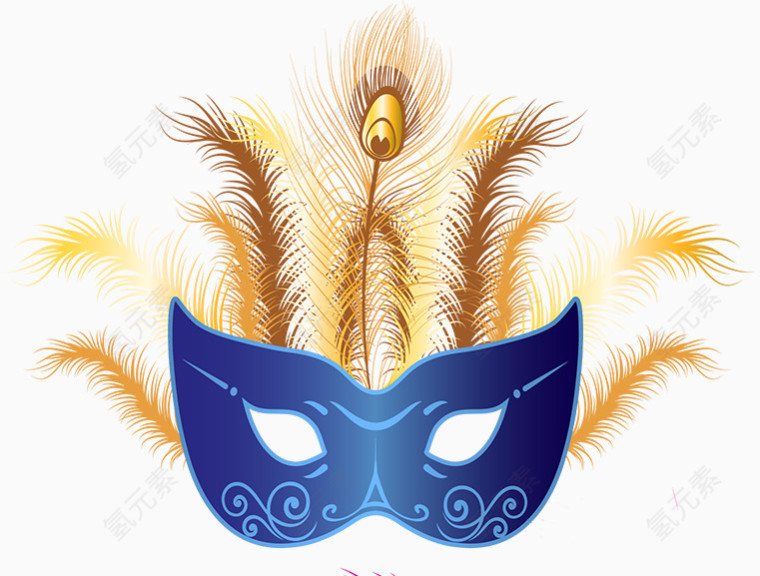 化妆舞会羽毛面具