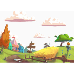 彩色绘图家园草坪