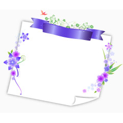 清新紫色花朵边框