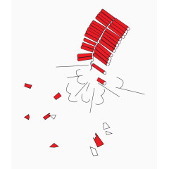 卡通手绘放鞭炮