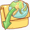 文件夹下载降秋天减少下来下降韩国手绘风格可爱图标