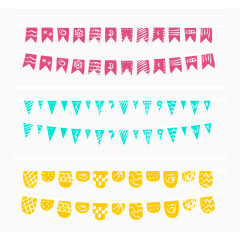 白色手绘节日拉旗矢量素材