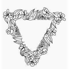 黑色花纹倒三角造型