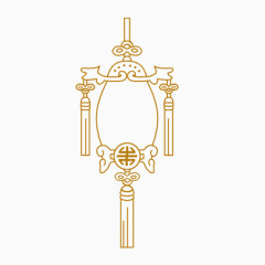 精美黄色线条灯笼