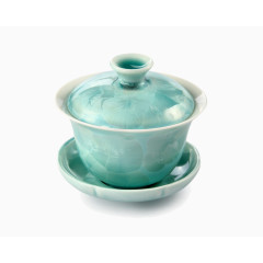 青花瓷单独茶杯带盖子