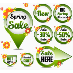 春天促销标签集