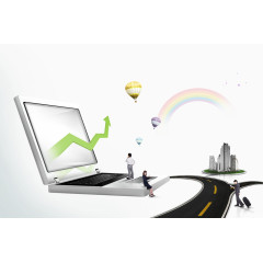 笔记本电脑上的人物