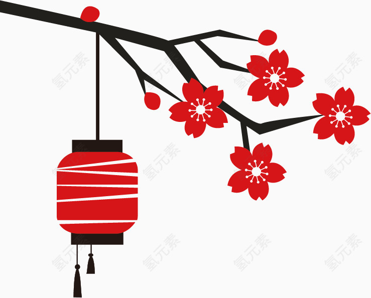 矢量手绘梅花