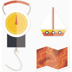 旅行元素水彩卡通手绘装饰元素