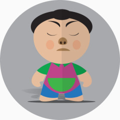 男孩卡通字符开朗孩子学校微笑男孩表达