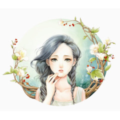 手绘图片素描美女