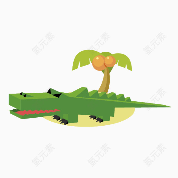 卡通鳄鱼动物素材