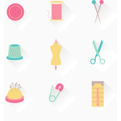 缝纫元素矢量图标