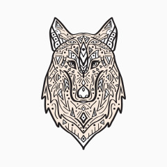 狼头刺青花纹
