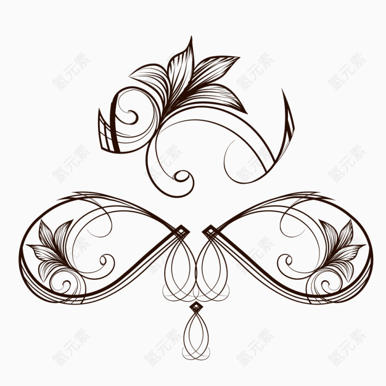 手绘欧式花纹