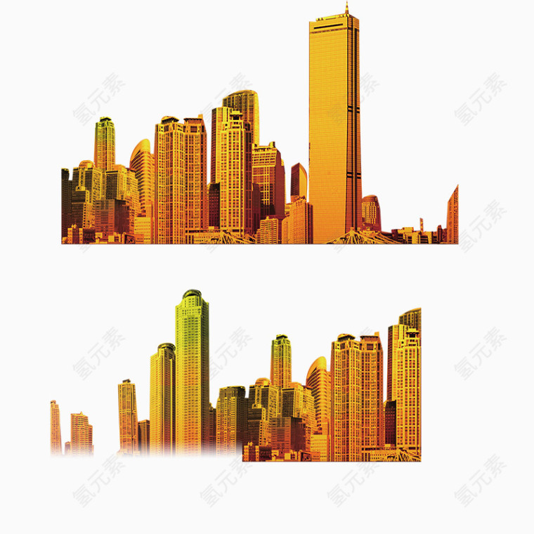 金色城市图案